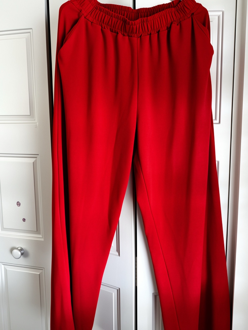 Red Two-Piece Relaxed Button-Up Set - Picture 7 of 7